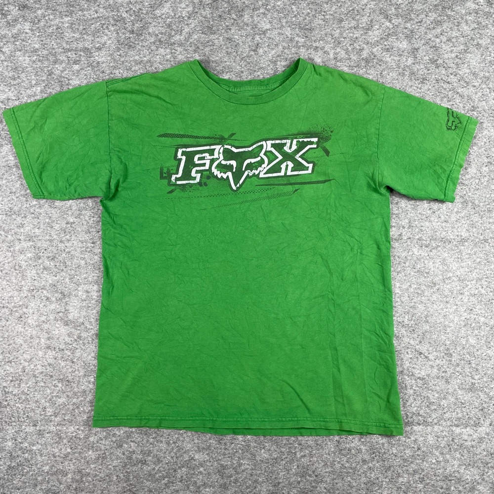 Fox Racing T Shirt Mens M Green Motocross Racing Short Sleeve Tee 13469